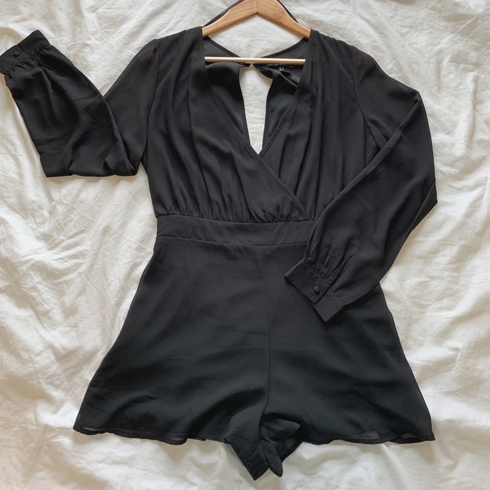 H&M | Black Long Sleeve Romper